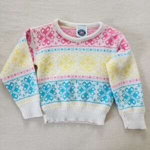 Vintage Colorful Girly Knit Sweater 5t/6